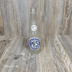 Vintage M&S Soda Pop Bottle Ribbed Clear, 1949